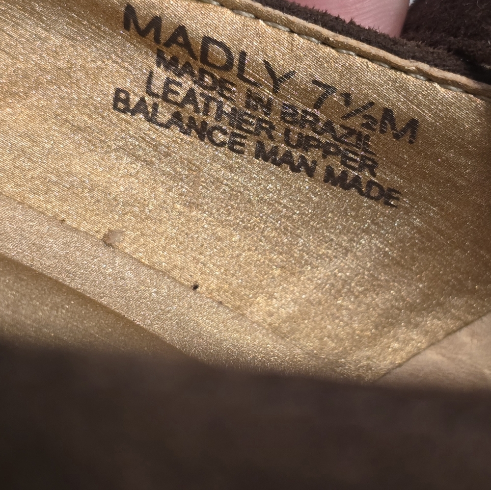 Brown Suede And Leather Ankle-Strap Wedges - size 7.5 - Picture 10 of 14